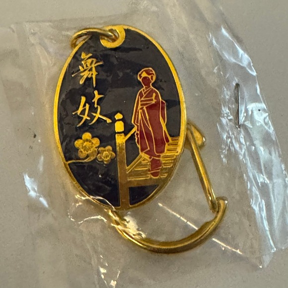 Kyoto Japan Handcraft Center Enameled Keychain Souvenir Travel - Picture 1 of 9